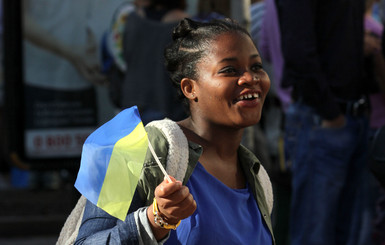 Афроамериканцы в Киеве на параде: 
