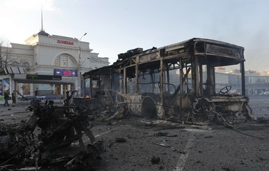 При обстреле Донецка загорелся вокзал
