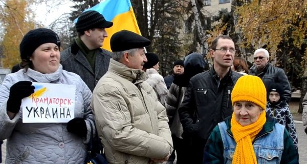 В Краматорске прошел митинг против выборов 