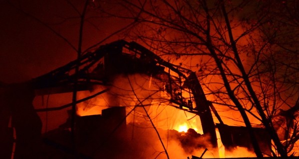 В Киеве пожар в парке возле киностудии Довженко