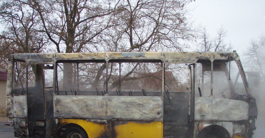 В Киевской области сгорел пассажирский автобус