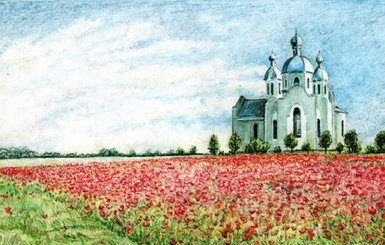 Военный рисует украинские пейзажи карандашами