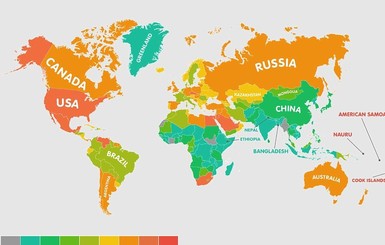 Ученые создали карту ожирения мира, в Украине каждый пятый 