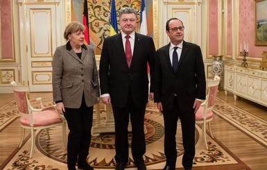 Олланд, Меркль и Порошенко не стали раскрывать детали переговоров