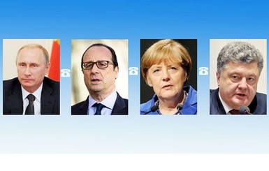 Порошенко, Путин, Меркель и Олланд обсудят в понедельник минские договоренности