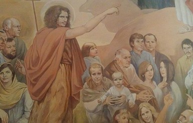 На стенах львовской церкви нарисовали Кузьму Скрябина в образе Иоанна Крестителя