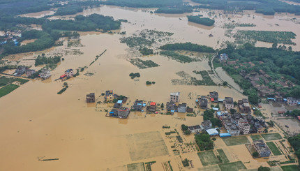 Наводнение в Китае после дождя
