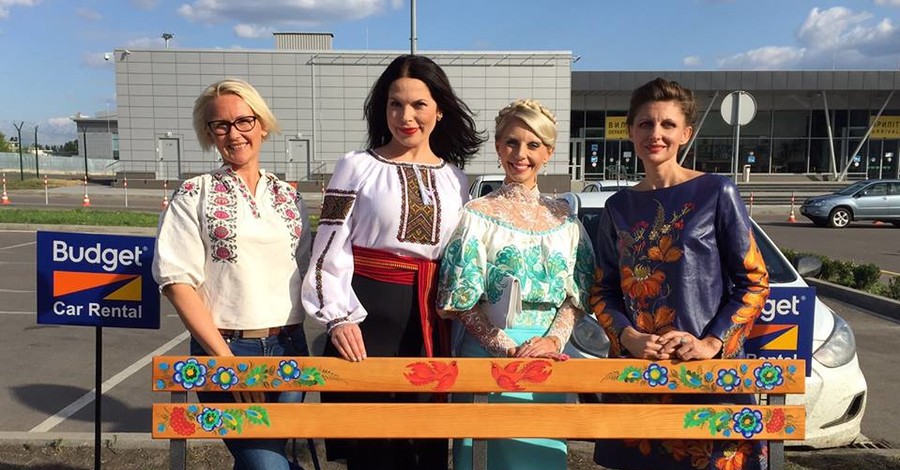 Влада Литовченко разрисовала скамейки в аэропорту Жуляны