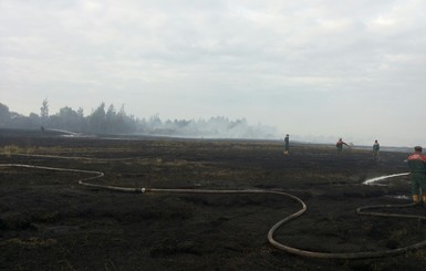 Под Киевом все еще горит 5 га торфа