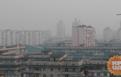 Дым в Киеве: появилось видео задымленной столицы с высоты 