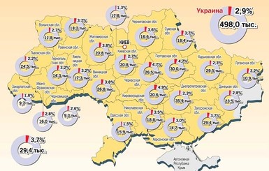 Карта безработицы Украины