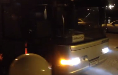 В России загорелся автобус  с футболистами