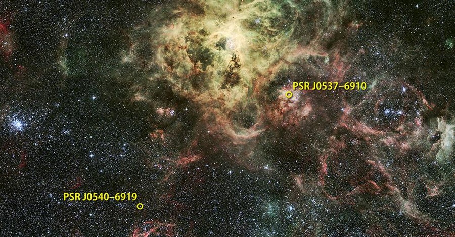 Ученые обнаружили в туманности Тарантул самую яркую нейтронную звезду 