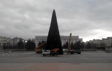 В Луганске начали украшать городскую елку