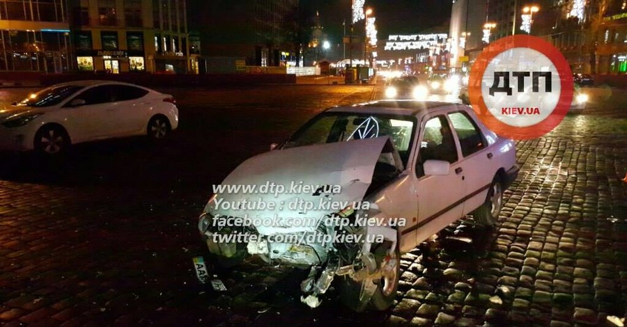 Ночью в центре Киева произошло несколько аварий, есть пострадавшие
