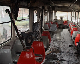 На Смолянке сгорел трамвай  