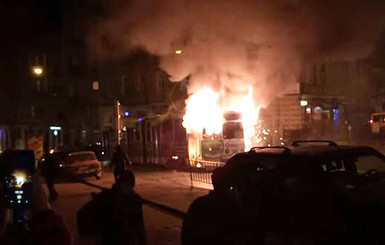 Во Львове загорелись два трамвая в разных частях города