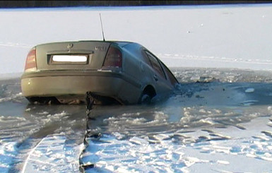 В Полтавской области из реки вытаскивали пса и автомобиль