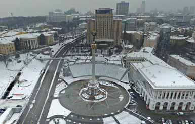 Киевлянин показал, как выглядит зимний Майдан с высоты птичьего полета