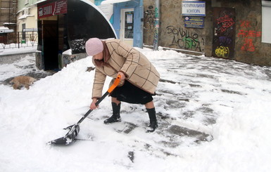Днепропетровск завалило мокрым снегом