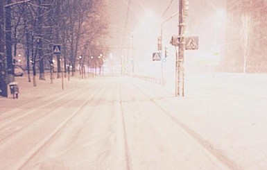 Киев накрыло снегом