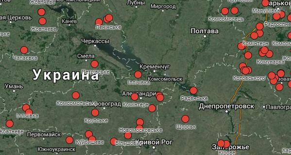 Google декоммунизировал карту Украины