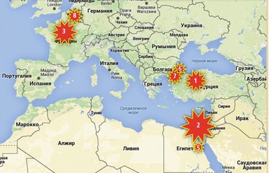 За полгода от терактов в Европе и Африке погибли 545 человек
