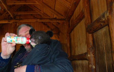 В зоопарке Бердянска медвежатам выделили усатого няня