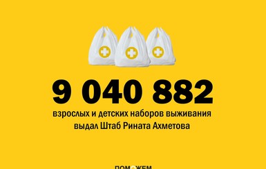 Более 9 миллионов наборов выживания мирным жителям Донбасса выдал Штаб Ахметова