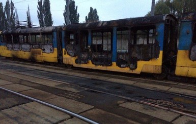 В Киеве горело трамвайное депо