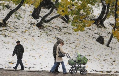 Барышевку под Киевом уже занесло снегом