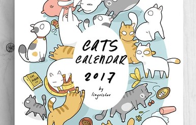 Оригинальный календарь на 2017 год для любителей кошек