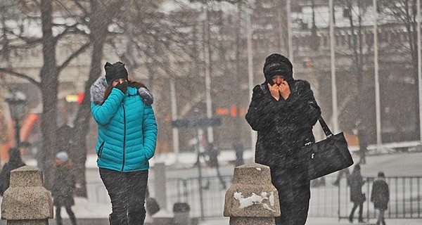 В Украину идут снегопады и метели