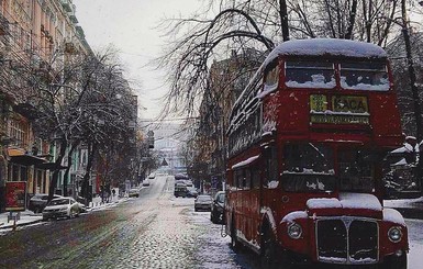 В Киеве выпал первый снег в этом году
