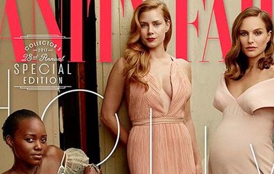 Дакота Джонсон и беременная Натали Портман примерили роскошные платья для обложки журнала