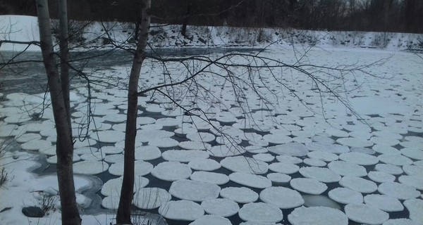 На Полтавщине река устроила ледяную 