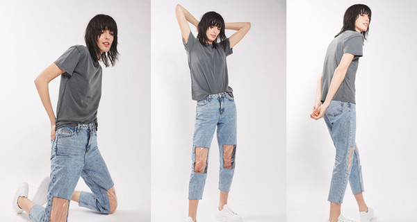 Новый модный тренд: джинсы с прозрачными коленками, которые не понравились людям