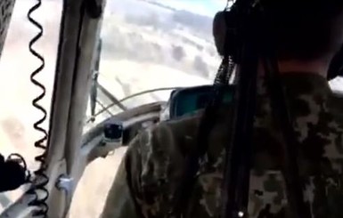 Опубликовано видео с борта рухнувшего под Краматорском вертолета 