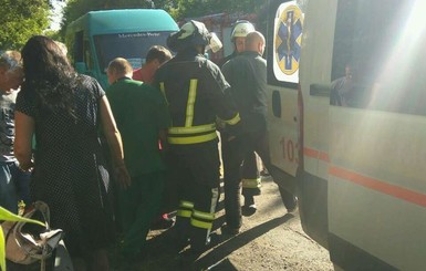 В Луганской области перевернулась маршрутка, пострадали 12 человек