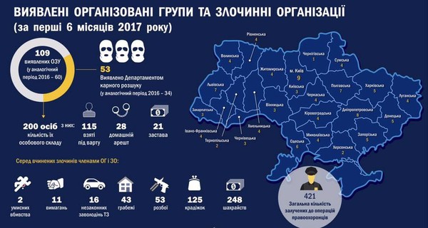 Сколько банд удалось задержать украинской полиции