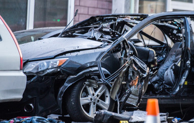 Видео: в центре Киева взорвался автомобиль