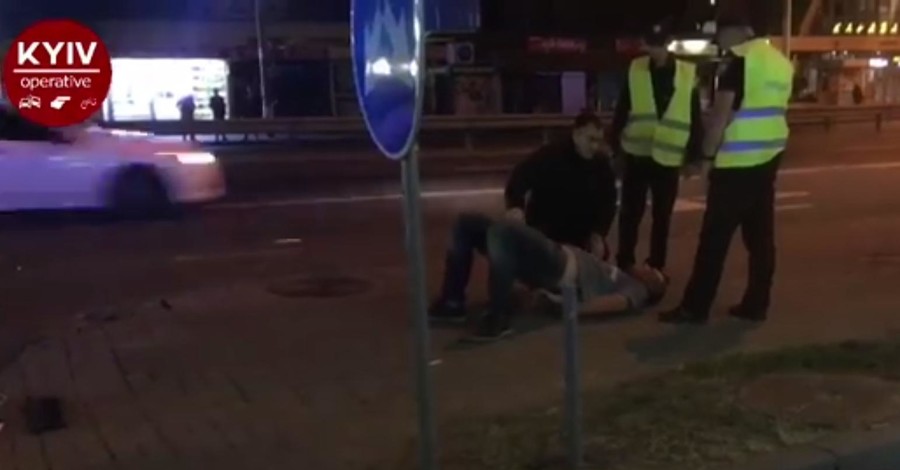 Пьяный баскетболист в Киеве попал в аварию и устроил разборки с полицией
