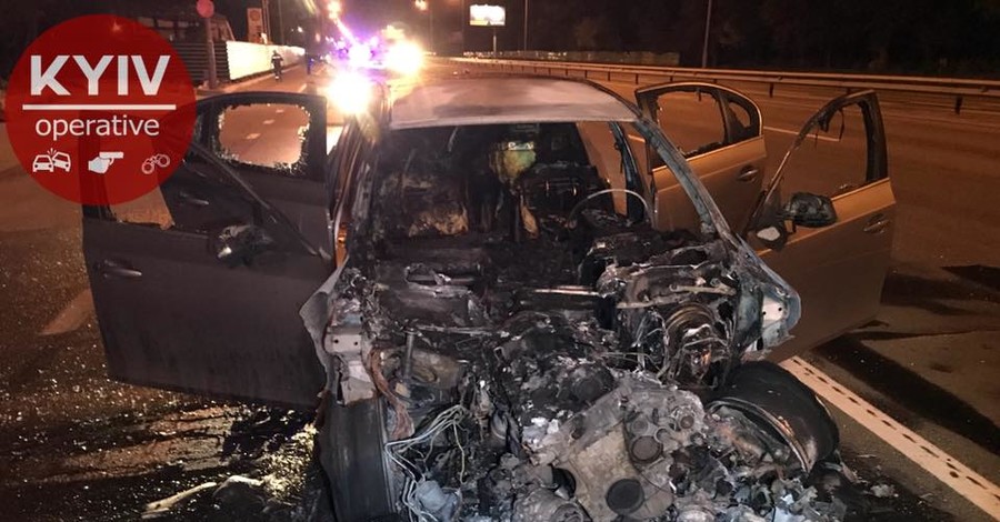 В Киеве объявили в розыск водителя  сгоревшего BMW 