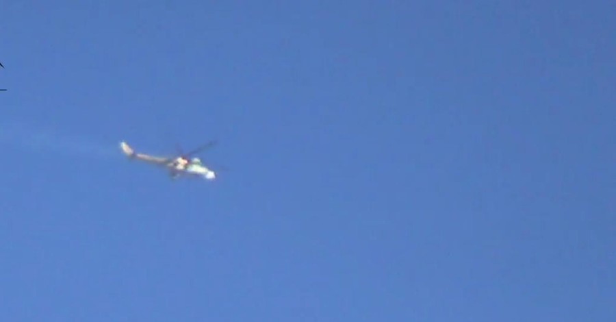 Боевики сняли на видео крушение вертолета Ми-24 в Сирии
