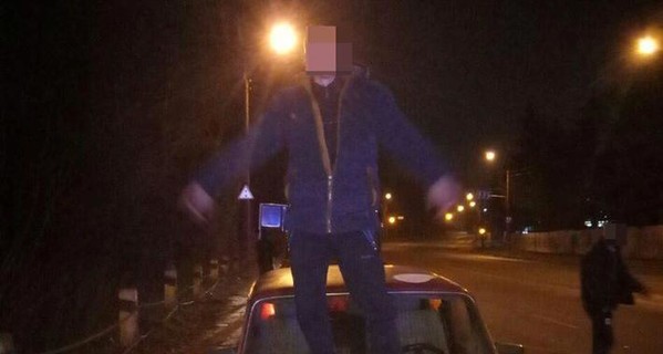 В Шепетовке пьяный водитель сплясал перед полицией на капоте