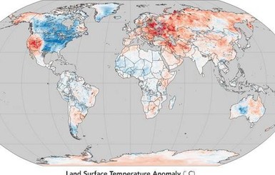Ученые NASA показали эффектную карту температурных аномалий в мире