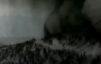 В Японии сняли на видео сход черной лавины, есть жертвы