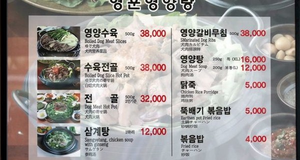 Рестораны в Южной Корее не уберут блюда из собачьего мяса из-за Олимпиады