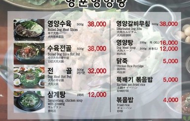 Рестораны в Южной Корее не уберут блюда из собачьего мяса из-за Олимпиады