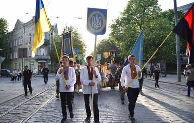 Во Львове прошел марш в честь дивизии СС 